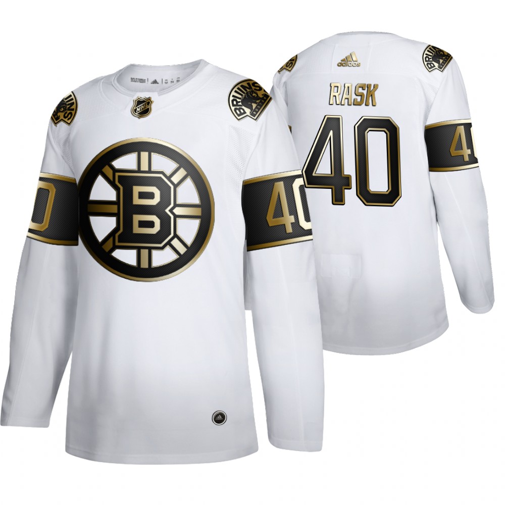 Men's White Golden Edition Boston Bruins #40 Tuukka Rask 2020 Stitched NHL Jersey